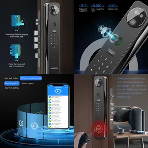 NeweKey Tuya App Outdoor With Camera Unique Stylish Inteligente Electronic FingerPrint Face Recognition Digital Smart Lock