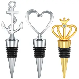 China Manufacture Wholesale Custom Personalized Portable Heart Shape Metal Wine Stopper