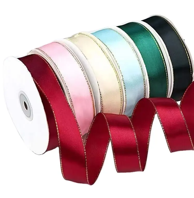 Заводская оптовая продажа, дешевая Высококачественная 100% полиэфирная атласная лента для изготовления декоративной упаковки для поделок