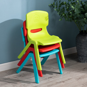 Children's Chair Plastic Stackable Kindergarten Chair With Backrest Mixed Color Polypropylene Material - Product Image 3