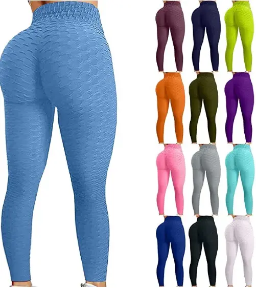 Tiktok-Leggings de cintura alta para mujer, pantalones de Yoga con realce, efecto melocotón, anticelulitis, para entrenamiento, 2021