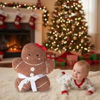 Peluche de Noël Mignonne en Forme d'Homme en Pain d'Épices, Poupée en Peluche Kawaii, Coussin Décoratif, Cadeau d'Anniversaire en Peluche, Cadeau de Noël