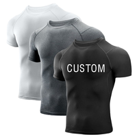 T-shirt de sport pour homme en maille décontractée de haute qualité, imprimé à l'écran, 95% coton, 5% élasthanne, respirant, à séchage rapide, compression