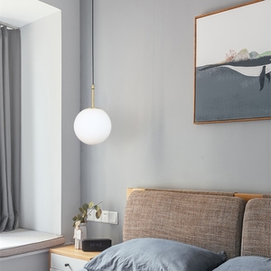 Lampada a ciondolo nordico moderno ristorante luce sospesa a soffitto bianco fantasia sfera di vetro lampada a sospensione <span class=keywords><strong>per</strong></span> camera da pranzo Hotel comodino - Product Image 6