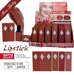 <span class=keywords><strong>MISS</strong></span> <span class=keywords><strong>BETTY</strong></span> Nouveau Rouge à Lèvres Mat Longue Tenue Imperméable en Tube de Peinture Caoutchouc – 6 Couleurs, 24 Pièces - Product Image 3