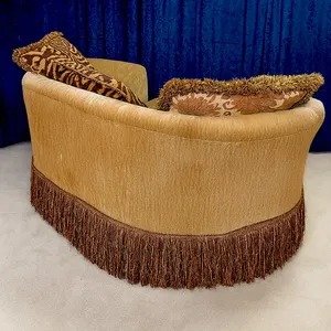 Fauteuil de salon HDC Handcraft Fringe, fauteuil design du milieu du siècle, fauteuil d'appoint incurvé avec franges, mobilier pour salon, bar, club, hôtel - Product Image 5