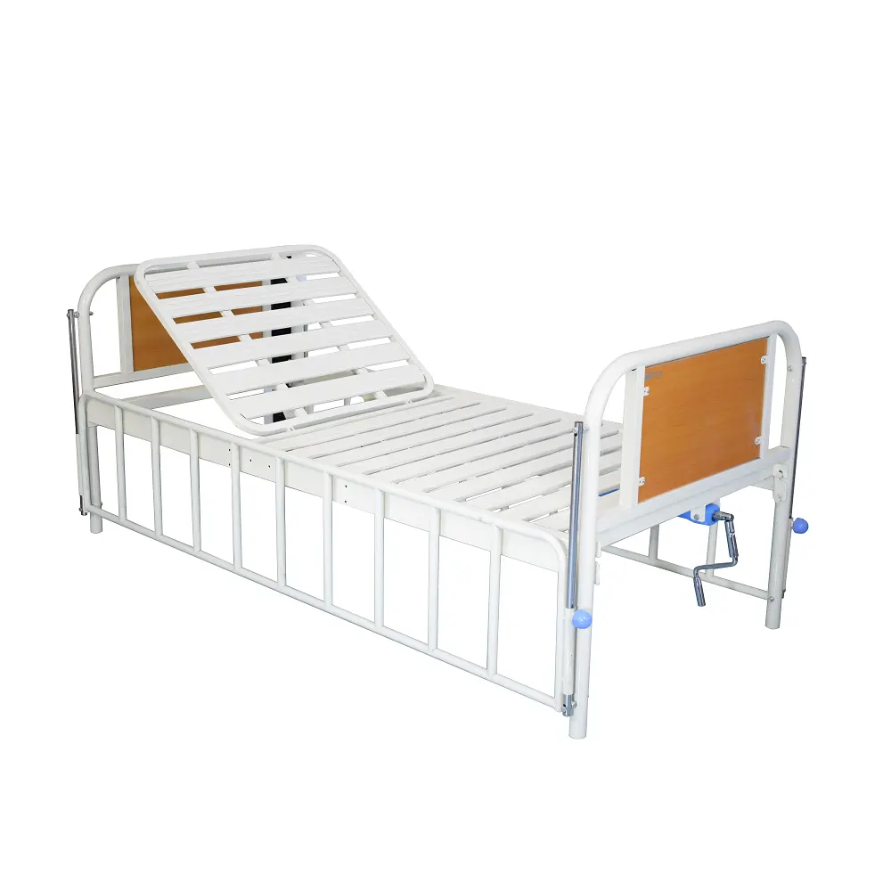 Sertifikasi CE ISO kualitas tinggi engkol Kuat satu furnitur rumah sakit medis Semi fowler perlindungan penuh baja tempat tidur rumah sakit
