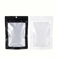En stock : Pochette à bijoux, étui pour téléphone portable, câble de données, sac en plastique à fermeture éclair givré coloré à trois soudures latérales pour bijoux