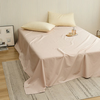 Ensemble de draps de lit en coton uni, doux, chaud, luxueux et biologique pour la maison, ensemble de draps de lit Queen Size, ensemble de draps de lit pour hôtel