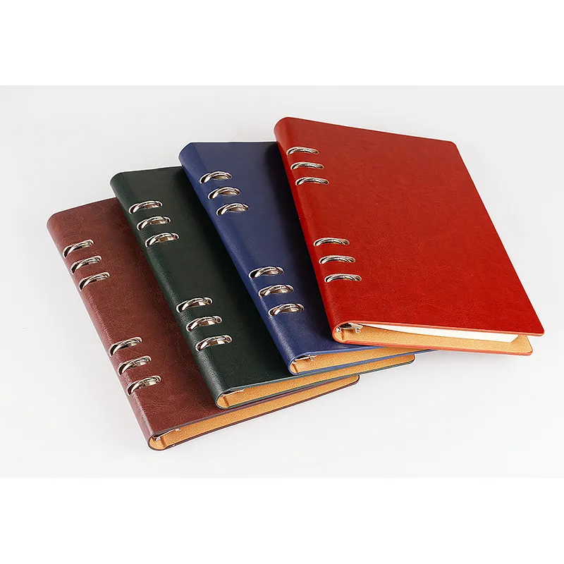 Customized Logo/Wholesale A5 Size PU Winding Notebook,Detachable PU Leather Business Notebook,PU Coil Notebook