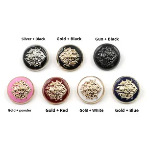 Quần áo của phụ nữ đôi sư tử Áo khoác rãnh nút phong cách người anh nút kim loại thân thiện với môi <span class=keywords><strong>Shank</strong></span> hạt mạ kỹ thuật - Product Image 3