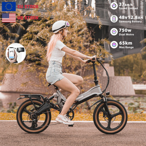 Bicicleta Eléctrica Plegable con Motor en la Rueda Trasera, Batería de Litio, 750W, 48V, Cuadro de Aluminio, Nueva, Envío Gratis - Product Image 1
