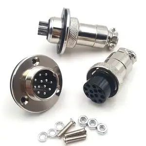 Supplier 2 3 4 5 7 8 9 10 11 12 pin Socket Plug 20mm Electrical Circular Aviation Female male Docking Waterproof gx20 Connector