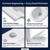 KIDOIR WC monobloc 2-en-1 intégré, fonction squat et assis, gain de place, double chasse silencieuse, vente directe usine