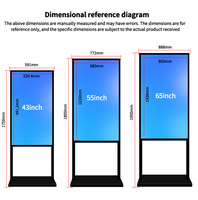 Écran LCD numérique sur pied de 43, 49, 55 pouces avec animation pour signalisation numérique en magasin et orientation dans les centres commerciaux