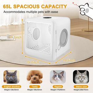 Máquina Quita Pelos de Mascotas de Lujo de 65L, Ecológica, Silenciosa (50dB), Automática e Inteligente para Gatos y Mascotas, Superventas de Fábrica - Product Image 2