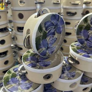 2025 strumento musicale personalizzato all'ingrosso felice portare matrimonio personalizzato Mini tamburello 4 pollici tamburo a mano prezzo - Product Image 5
