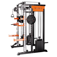 Rack de Potencia Multifuncional con Cable Crossover para Gimnasio en Casa, Rack de Sentadillas con Doble Torre de Pesas, Equipo de Entrenamiento de Fuerza