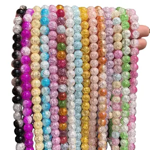 Wholesale Acrylic Beads Size 6MM-10MM Inside Color Plastic Loose Beads For Jewelry Bracelet Necklace Making