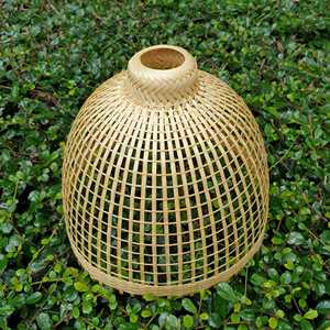 Bamboo Hanging Lamp Pendant Light Asian Oblong Repurposed <b>Fish</b> <b>Trap</b> Ceiling Lamp Air Plant Holder Vietnam Supplier - Product Image 1