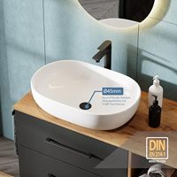 Ensemble de meubles de salle de bain Planetmbel LUX, meuble sous-vasque mural de 100 cm, vasque sur plan de travail de 60 cm, blanc, chêne doré/anthracite