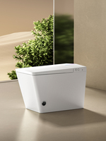 Inodoro Inteligente de Una Pieza con Bidé Integrado, Pantalla LED y Dial Giratorio, Taza de Cerámica Blanca para Baño