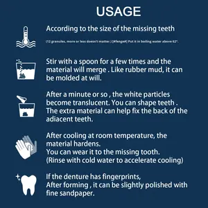 Commercio all'ingrosso della fabbrica di Halloween vampiro trucco vestito fino dentiere denti colla puntelli dentiere decorazione denti colla Set - Product Image 3