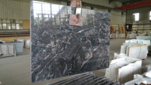 سطح مطبخ مخصص على شكل حرف L من الجرانيت الأسود النهري بسمك 3 سم مع فتحات UMS - Product Image 5