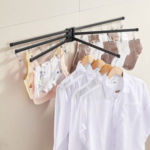 Moderne roestvrijstalen wandmontage droogrek opvouwbaar kleding- & sokken droogrek - Product Image 2