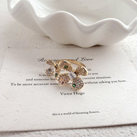 Bagues de mode pour femmes plaquées or 18 carats avec pavé de zircone cubique, motif floral, accent vert, zircone cubique carrée, bague ajustable en or, bijoux de luxe