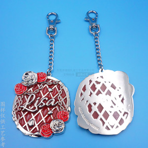 Porte-clés papillon en métal ajouré couleur bronze, cadeau portable pour la publicité et la promotion d'entreprise - Product Image 4