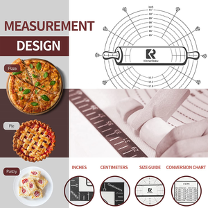Keuken Anti-aanbak Siliconen Bakmat, Precieze Maatgeleider Deegrolmat 40x50cm, Deegkneedmat - Product Image 3