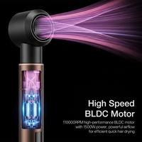Kit de coiffage multi-styles avec moteur BLDC ultra-rapide 110000 tr/min, sèche-cheveux ionique magnétique haute vitesse 1500W avec affichage numérique