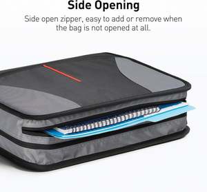 Free Sample BSCI Zipper Binder 2 Inch D-<b>Rings</b> 5 Subject File <b>Folder</b> Multiple Pockets 800 Sheet Capacity with Shoulder Strap - Product Image 3