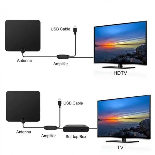 גבוהה באיכות פנימית טלוויזיה 50 קילומטרים מוגבר HD דיגיטלי מקורה מתאם לשדל כבל אנטנת טלוויזיה עם F מחבר