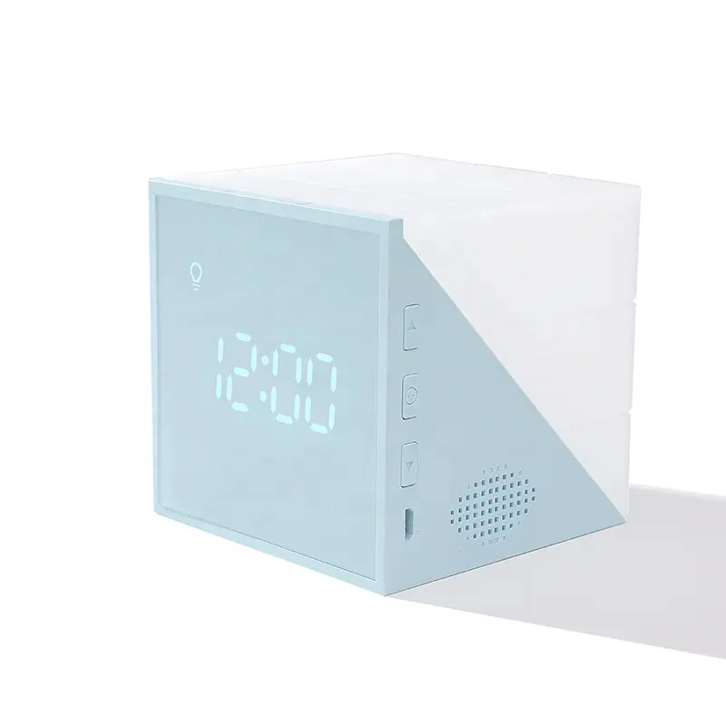 voice control with alarm clock night lamp smart desk lamp night light with temperature display