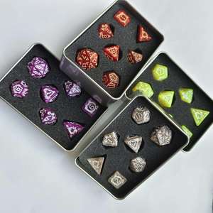 Juego de Dados DND de Lujo, Misteriosos, Hechos a Mano, Acrílicos, Electrochapados, Impresos en 3D, 7 Piezas, Poliédricos, Caja Sorpresa para Coleccionistas, Bolsa de Regalo - Product Image 5