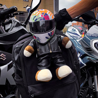 Superbe Ours en Peluche Motard avec Casque de Rallye, Drôle et Mignon, Jouet Électrique pour Voiture, Figurine en Peluche
