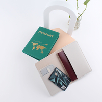 Gran oferta, funda de pasaporte de cuero RFID personalizada, tarjeteros de cuero PU para viajes, venta al por mayor, titulares de pasaporte