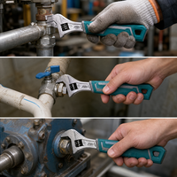Clé à molette réglable professionnelle en acier forgé, poignée antidérapante, design à mâchoires ouvertes, multi-tailles 8, 10, 12 pouces, outils manuels pour mécaniciens et plombiers