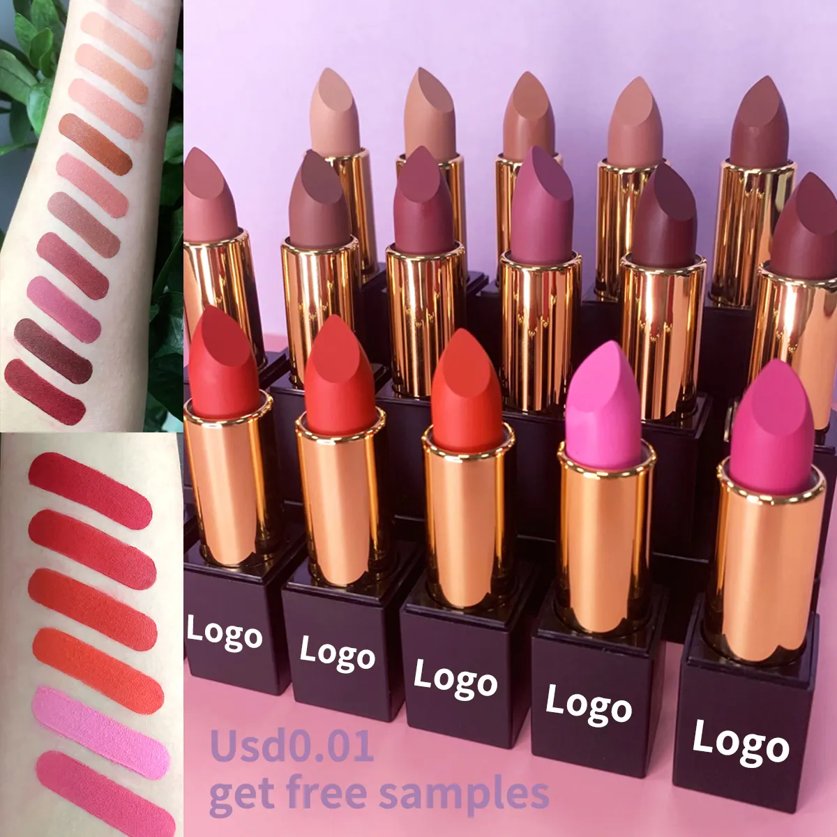 Goede Kwaliteit Beauty Cosmetische Lage Moq Lipstick Private Label Matte Lippenstift