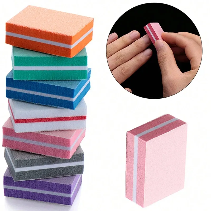Colorato professionale Mini nail Art buffer File 100/180 carta vetrata suggerimenti per Manicure cura lima levigatura accessori strumenti per lucidare