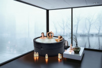 Spa gonflable pour 4 personnes, bain à remous, massage spa