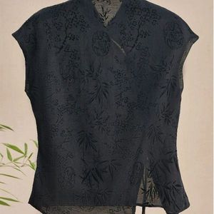 Nueva Blusa Cheongsam de Estilo Nacional <span class=keywords><strong>Chino</strong></span>, Satén Jacquard, Hombros Regulares, Manga Corta, con Botones, para <span class=keywords><strong>Mujer</strong></span>, Verano - Product Image 3