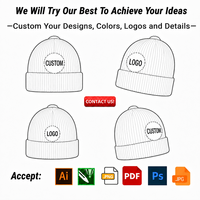 Vente en gros de bonnets personnalisés avec votre propre logo brodé, bonnet en acrylique 100%, bonnet tricoté tendance, bonnet d'hiver personnalisé avec pompon