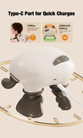 Masseur de cou et d'épaules 4D à simulation manuelle, chaleur, soulagement de la douleur, batterie 2000 mAh, 3 modes, portable, massage profond des tissus, trapèzes