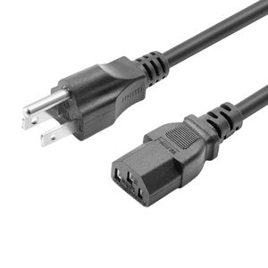 NEMA <b>Power</b> Cord 5-15P to IEC320 C13 10A 125V SVT/SJT 18AWG 3C US Standard AC Mains Wire Kettle <b>Lead</b> <b>TV</b> Projector Cable ETL - Product Image 1