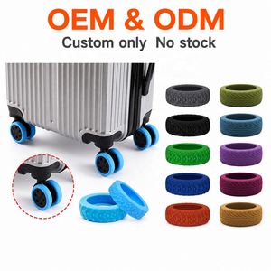 Custom Silicone <b>Luggage</b> <b>Wheel</b> Cover Blue Rubber Protector For Suitcase Silent Durable Wear Resistant OEM ODM - Product Image 1