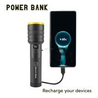 Lampe torche tactique LED rechargeable par USB 500lm, mini lampe de poche en alliage d'aluminium pour le camping en plein air