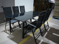 Chaise pliante moderne portable à sept positions en aluminium Leader pour l'extérieur, le jardin et la salle à manger.